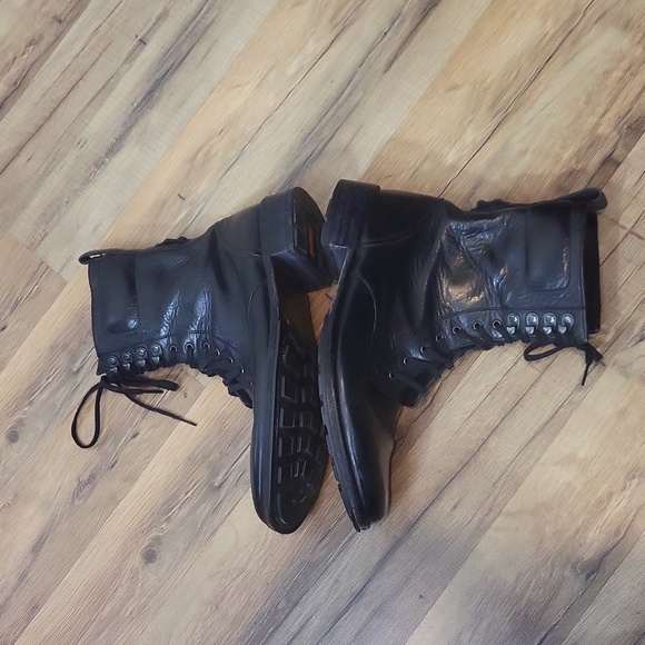 COLE HAAN Nike Air Black Leather Military Boot - O11062 - Picture 7 of 15